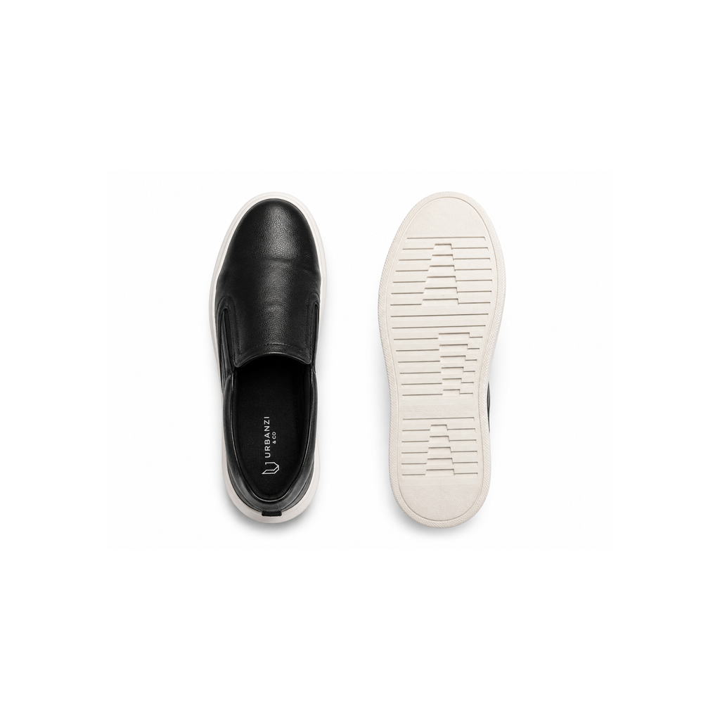 Tênis Slip On Iate Masculino Couro Síntetico - Preto
