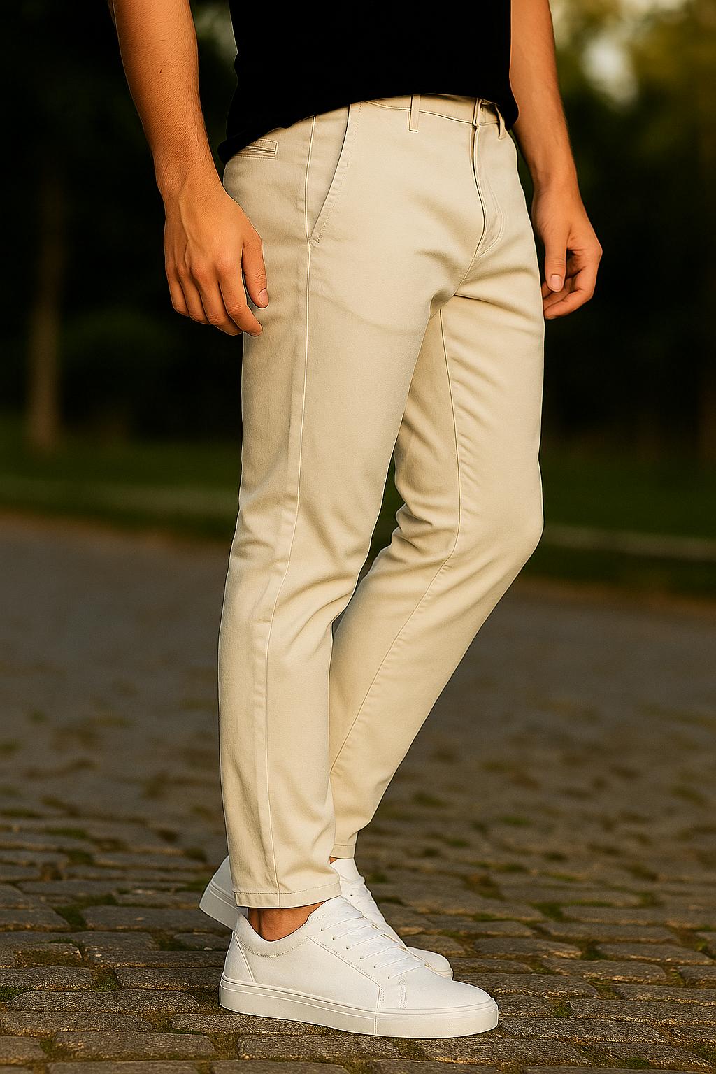 Calça Polo Wear Sarja - Beje Claro