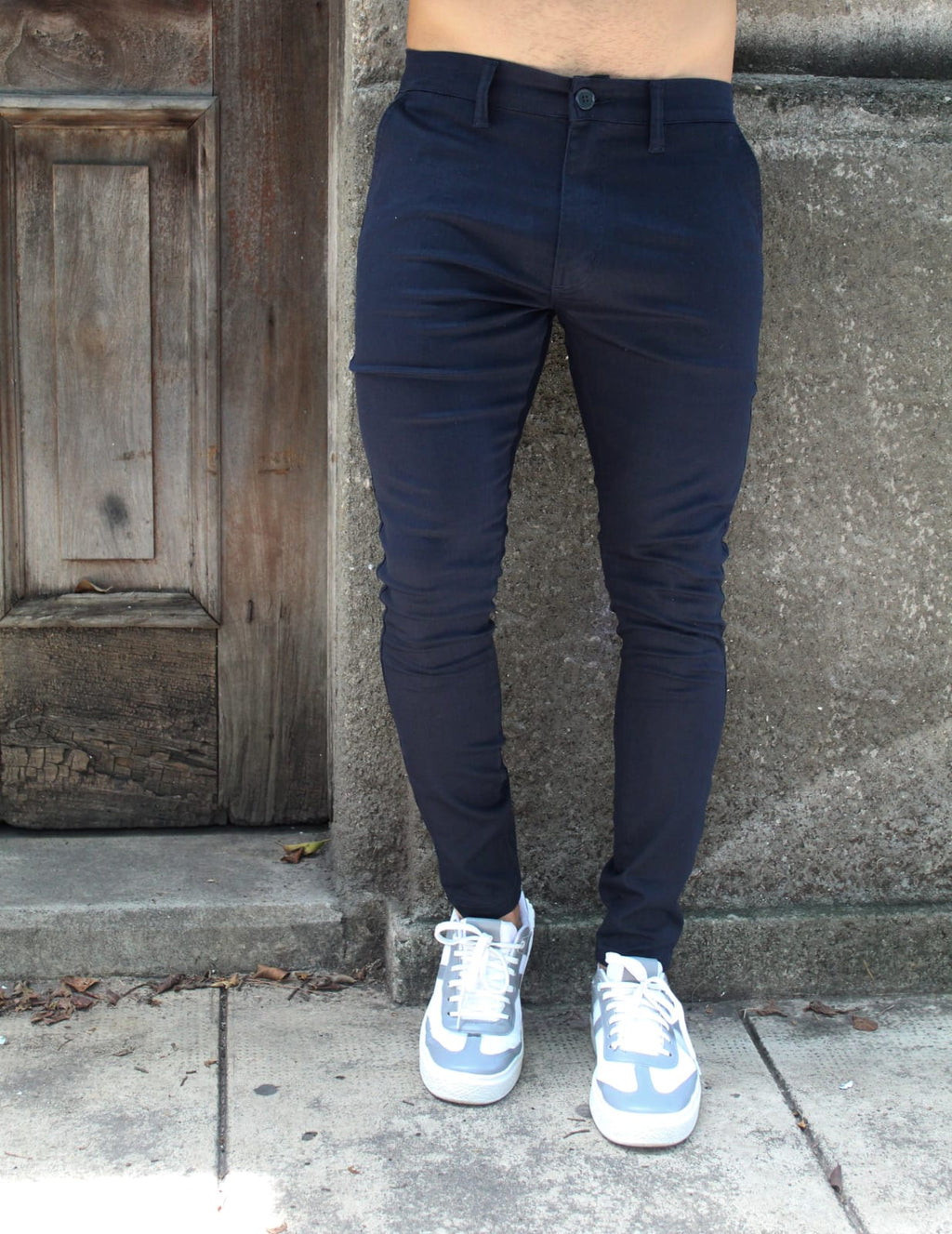 Calça Skinny Sport Fino Sarja com Elastano - Azul Marinho