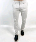 Calça de Sarja - Branco Listrado