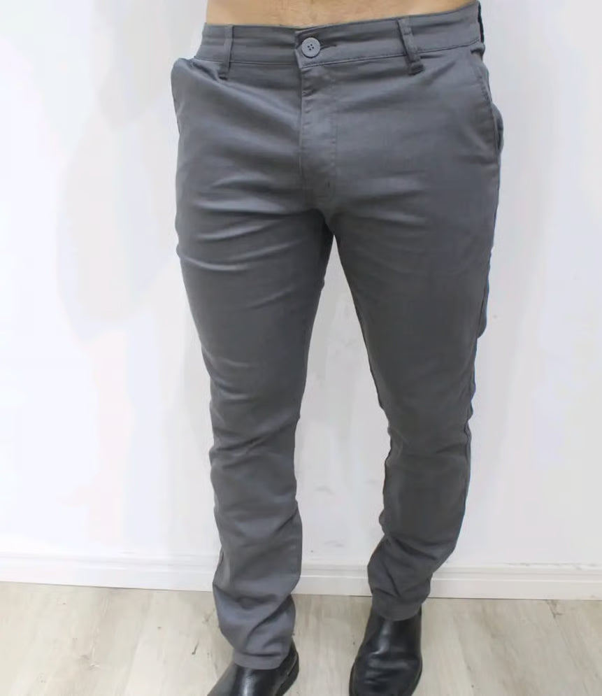 Calça de Sarja - Cinza Chumbo
