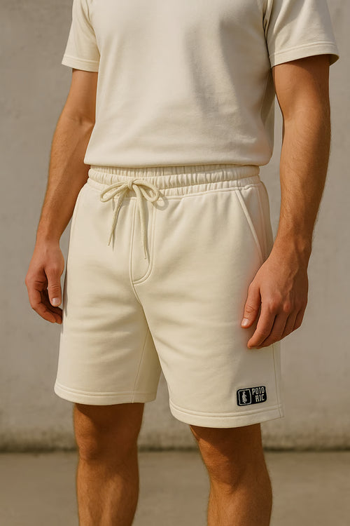 Bermuda Moletom Masculina Off-White - Beje